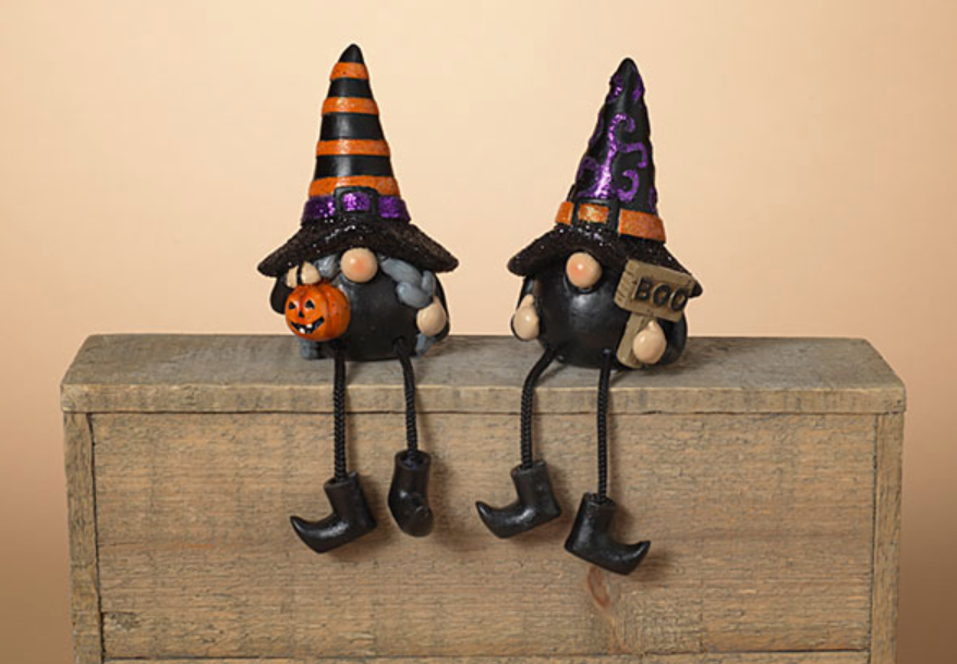 4.3" Resin Halloween Gnome Shelf Sitter ***2 Styles