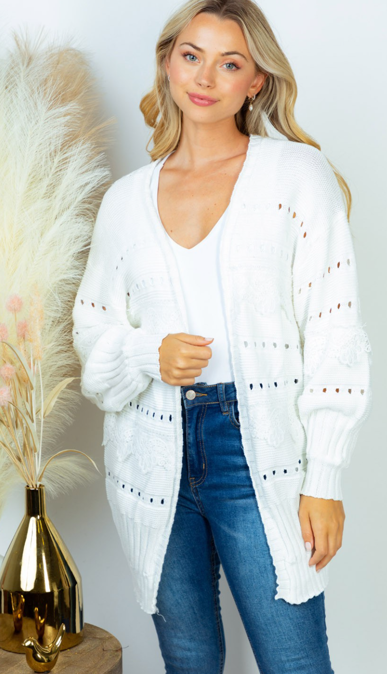 Long Sleeve Solid Sweater Knit Cardigan