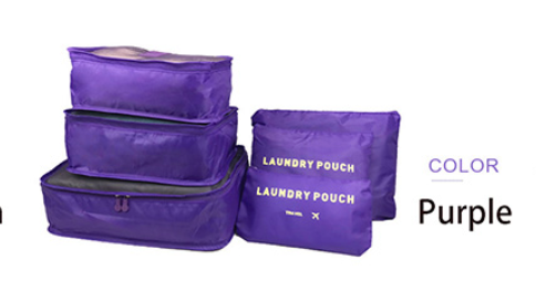 6 Pk. Luggage Travel Storage Bags ***Multiple Colors