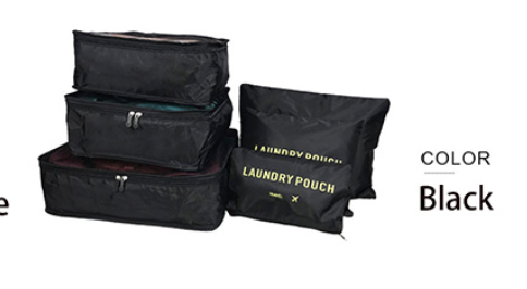 6 Pk. Luggage Travel Storage Bags ***Multiple Colors