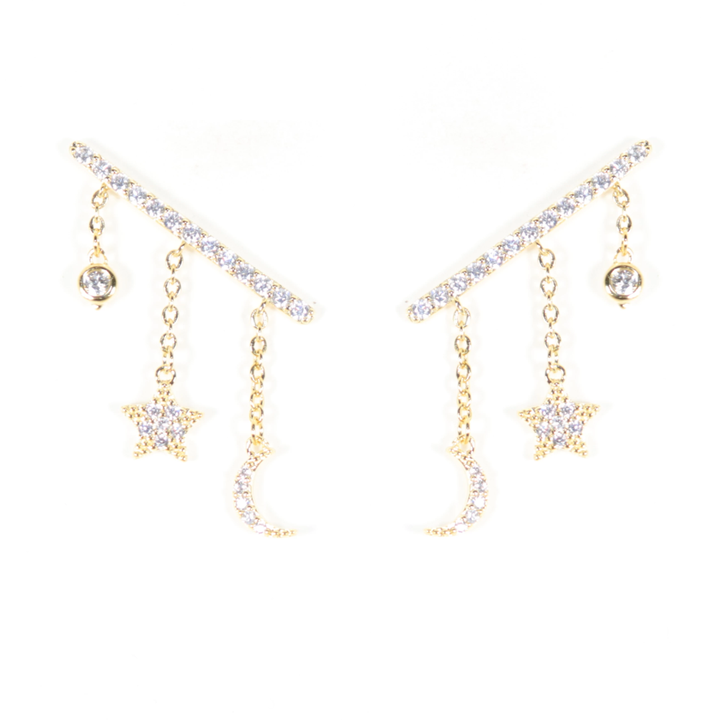 Star & Moon Climber in Silver or Gold