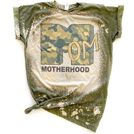 Camo Motherhood Bleached Graphic Tee