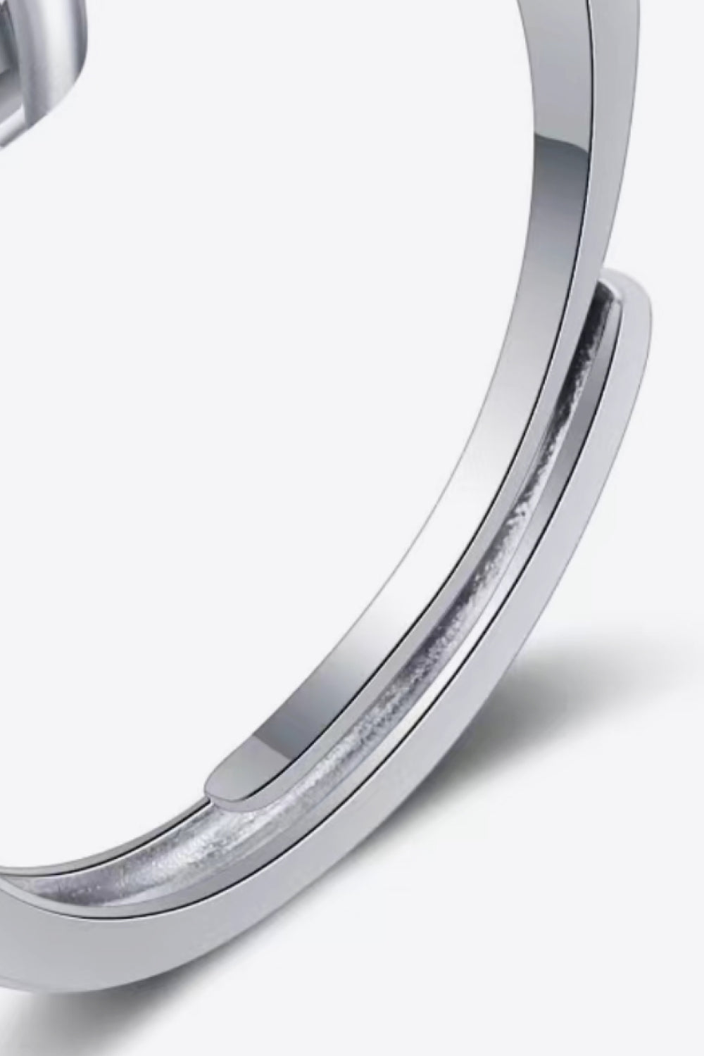 Moissanite 925 Sterling Silver Adjustable Ring