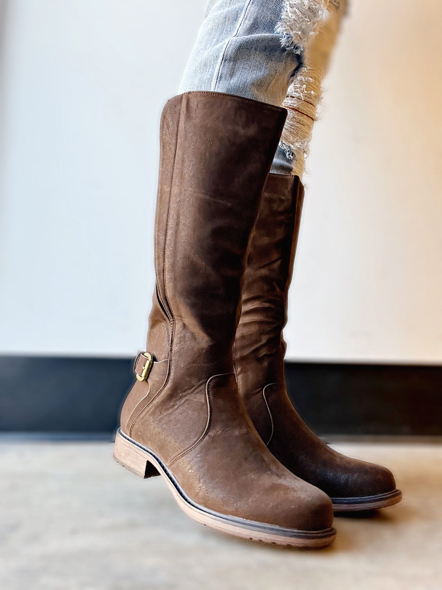 Brown Suede Tall Boots