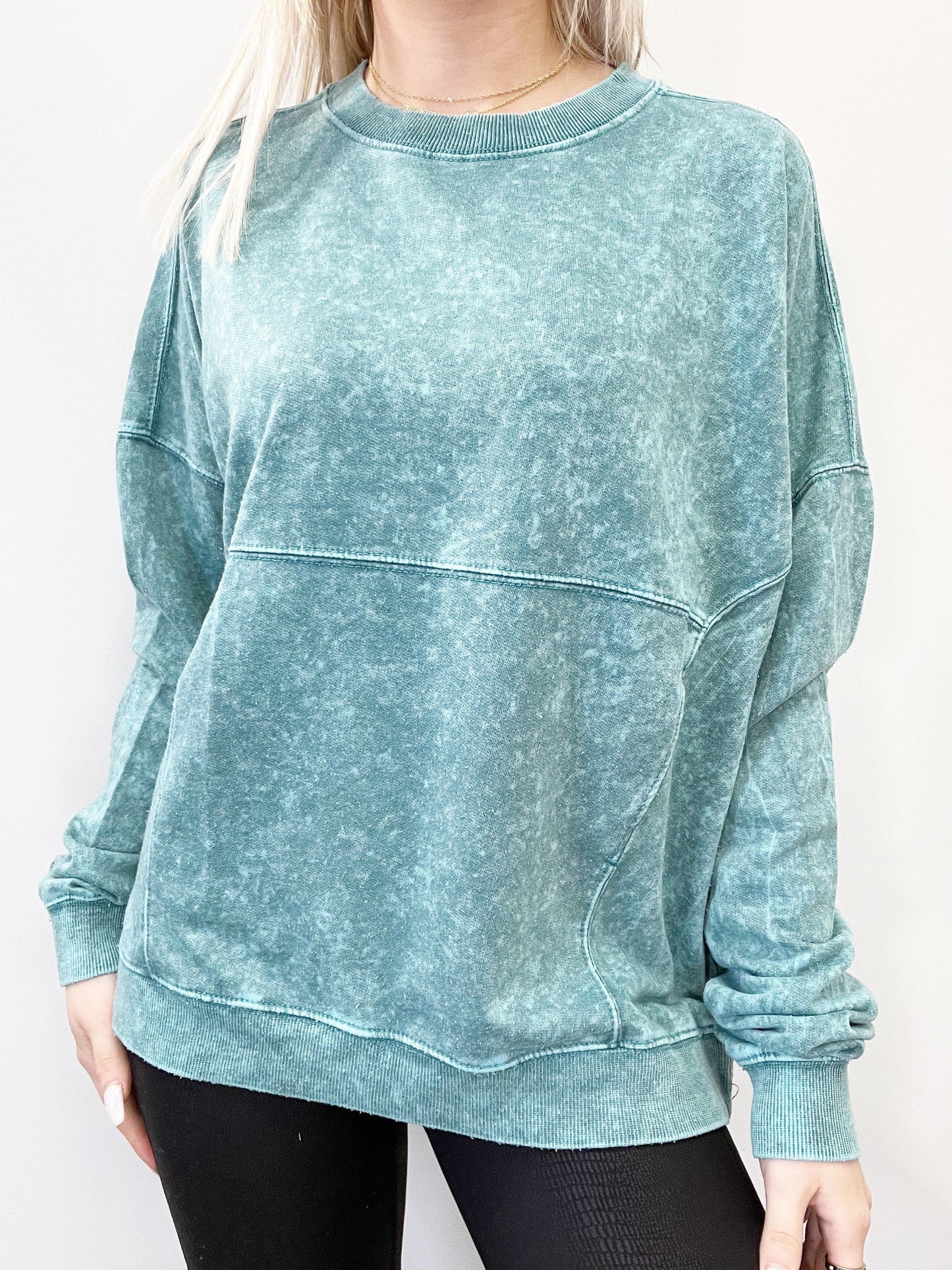 Custom Jade Mineral Wash Crewneck Sweatshirt