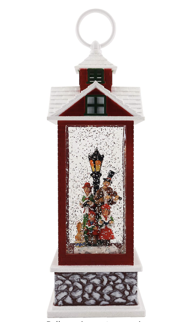 Dickens Caroling Family Lighted Water Lantern House