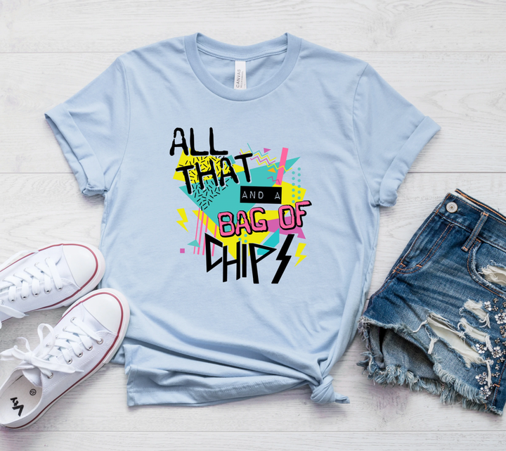Retro 80's Nostalgia All That and a Bag of Chips Graphic Tee