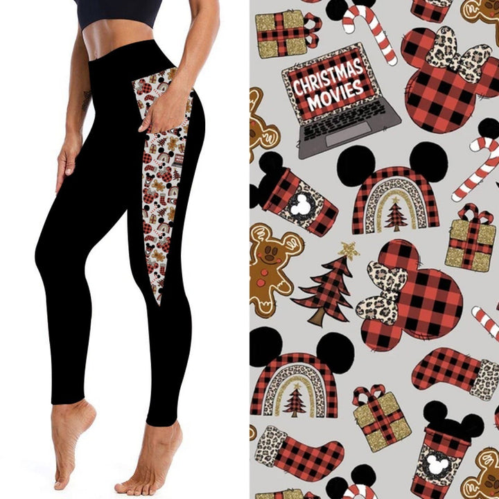 Leopard Mouse Kids' Leggings with Pocket