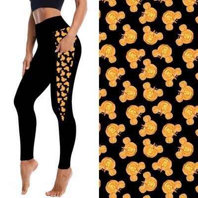 Pumpkin Mouse Kids' Leggings with Pockets