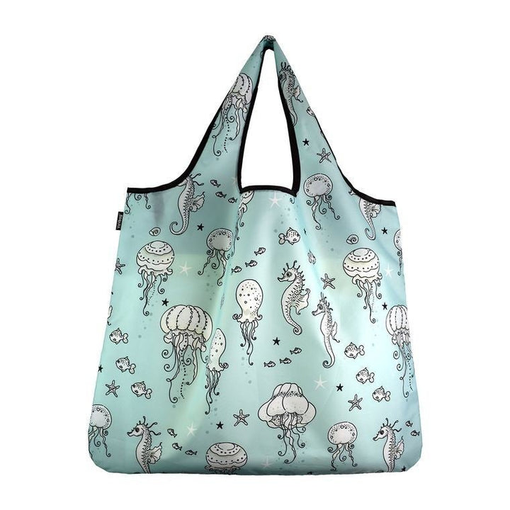 YaYbag JUMBO Stylish Reusable Bag - Jellyfish Seahorses
